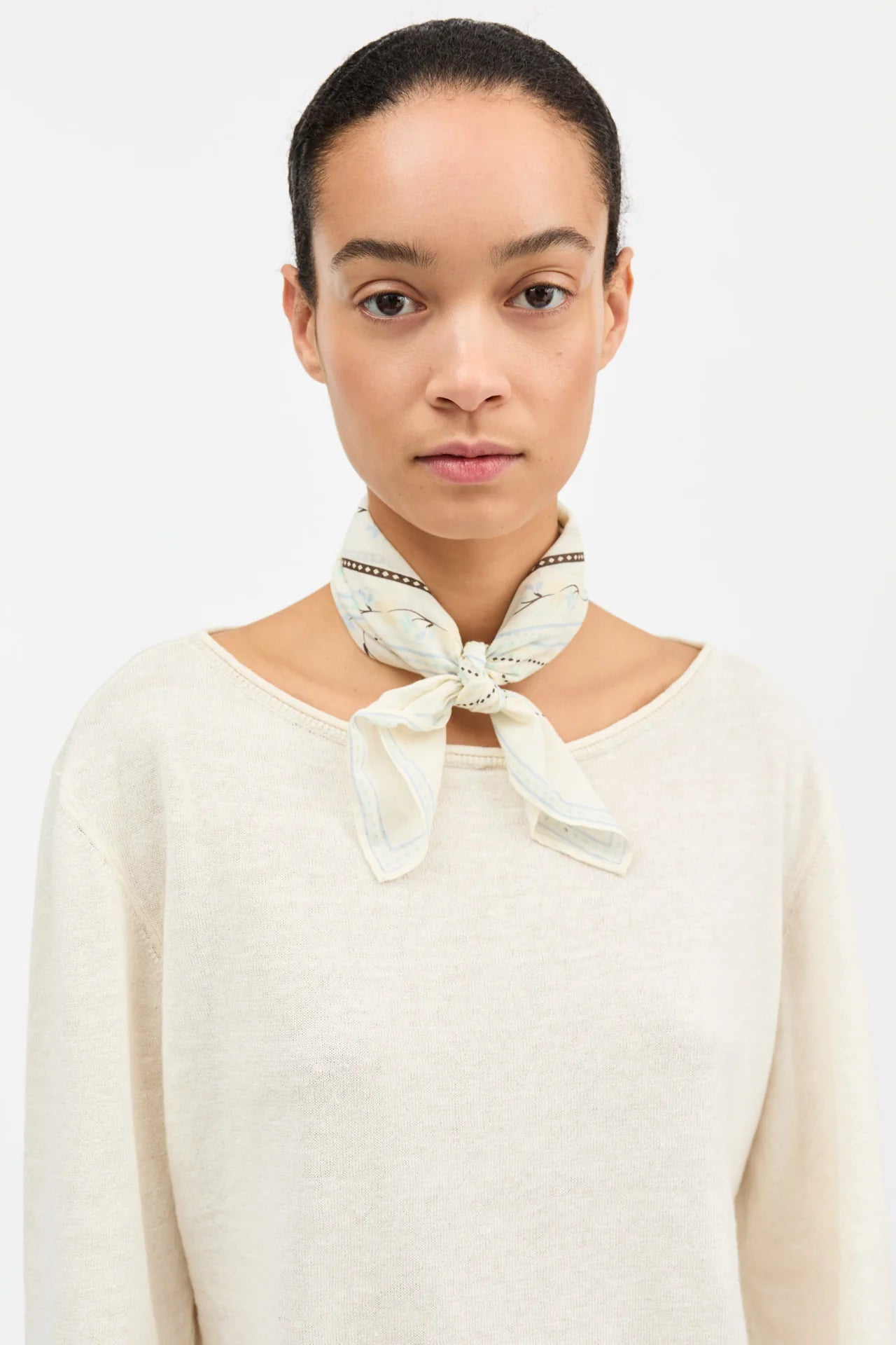 Skall Studio - Floral Scarf, Off-White