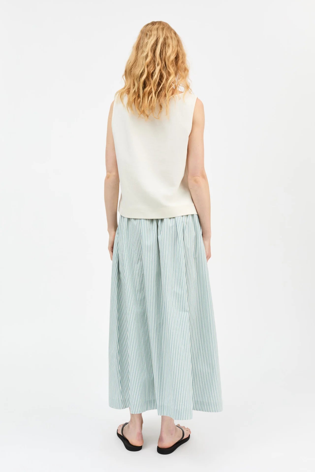 Skall Studio - Dagny Skirt, White/Aqua Stripe