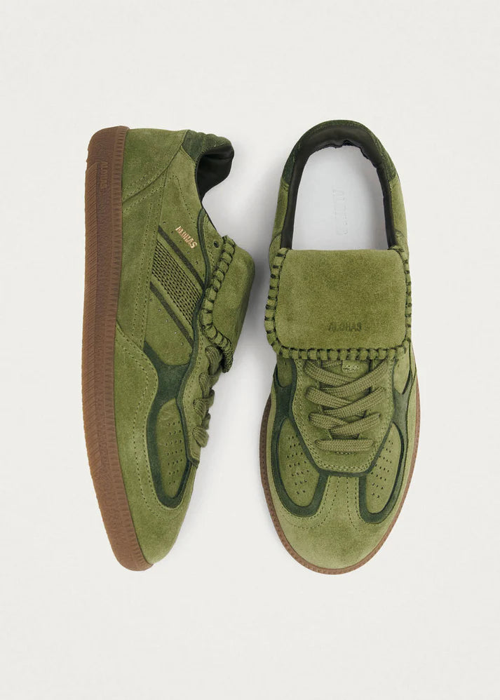 Alohas - Tb.490 Club Suede Green Leather Sneakers