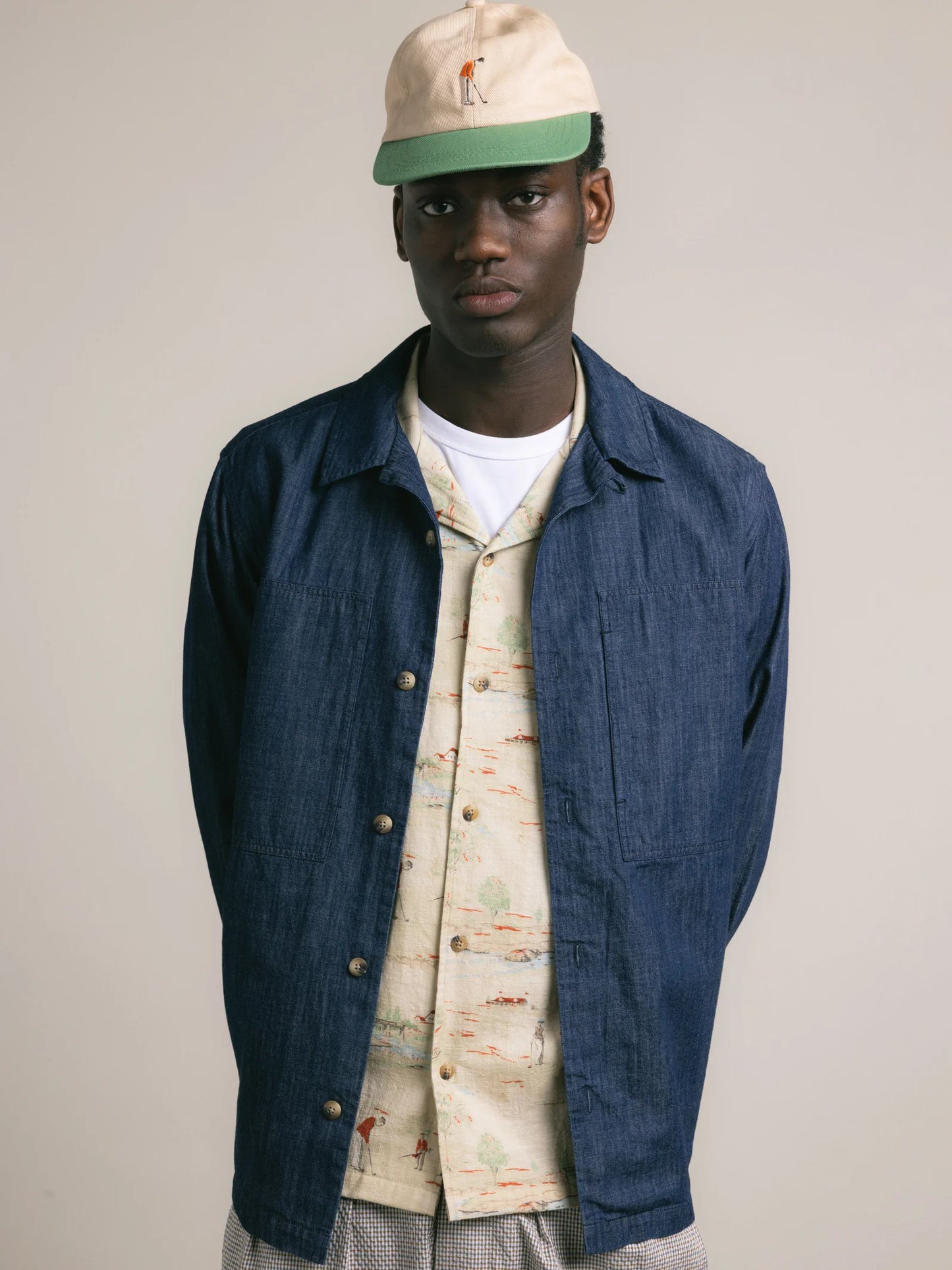 Kestin - Leuchars Cap, Stone/Green Golf Embroidery