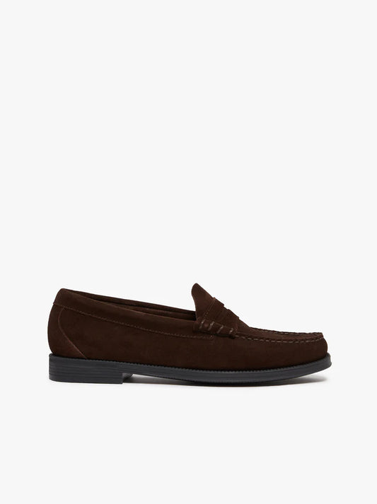 G.H. BASS - Easy Weejun Penny Suede Loafer, Chocolate