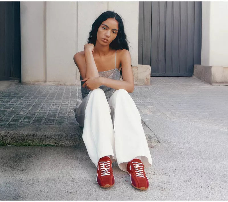 Alohas - Tb.304 Nylon Red Leather Sneakers