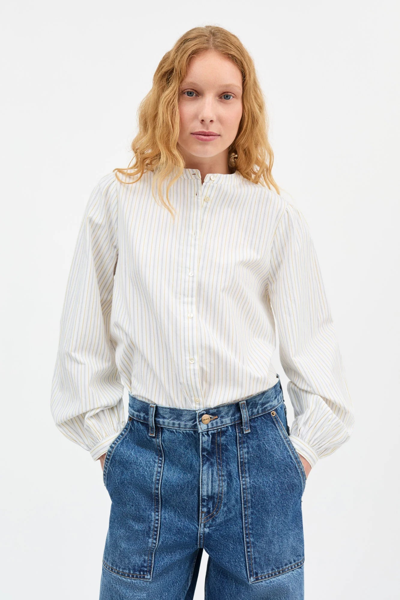 Skall Studio - Vita Shirt, Yellow/Blue Stripe
