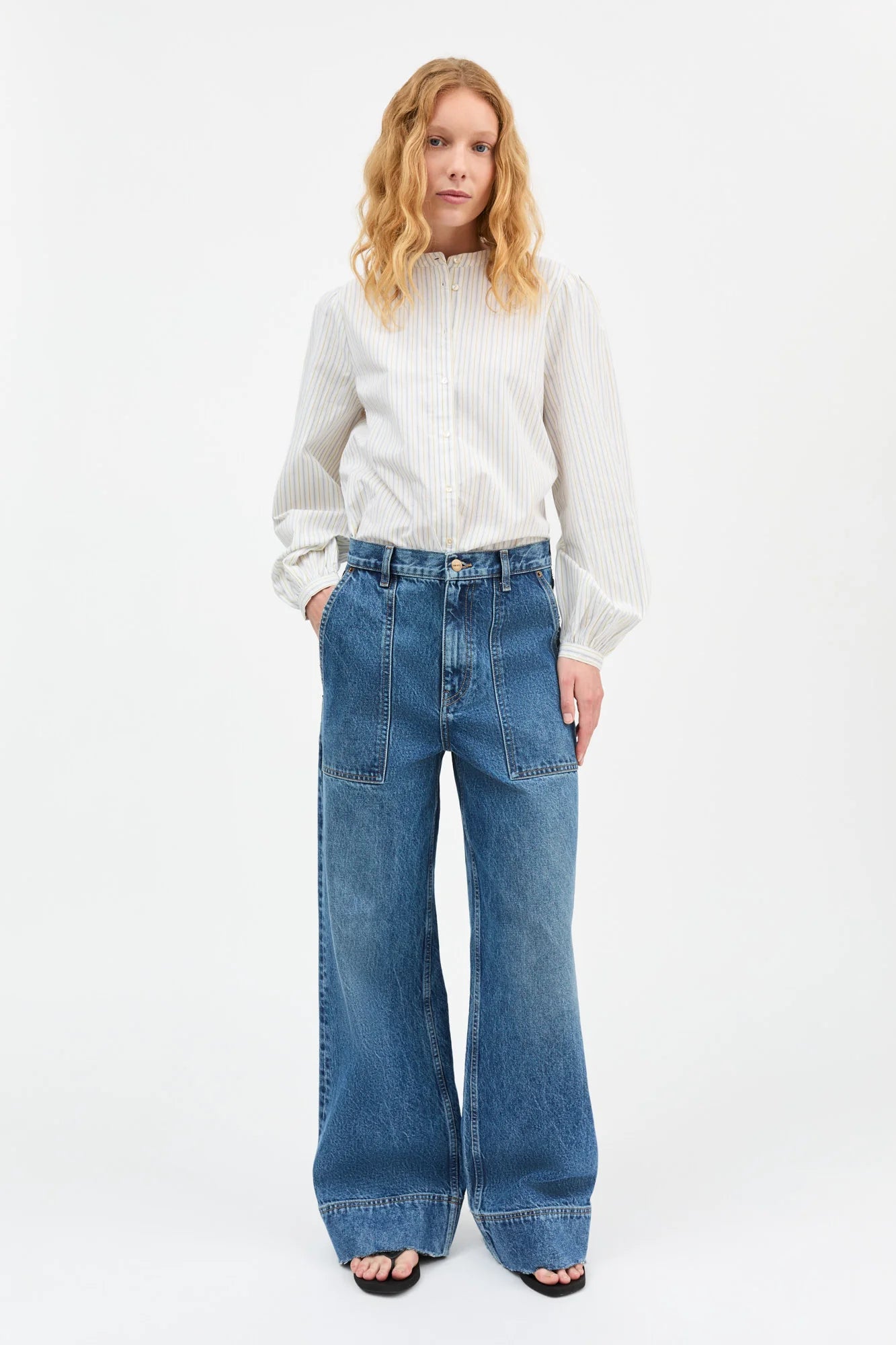 Skall Studio - Vita Shirt, Yellow/Blue Stripe