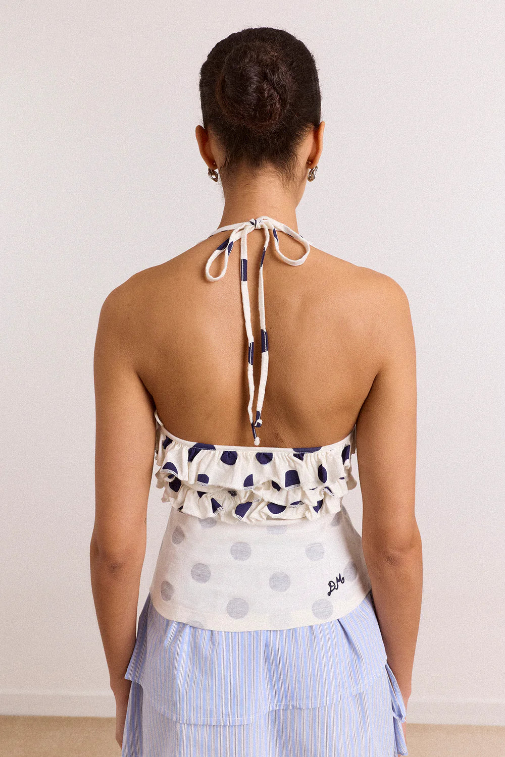 Damson Madder - Zazie Jersey Halter Top, Polka Dot