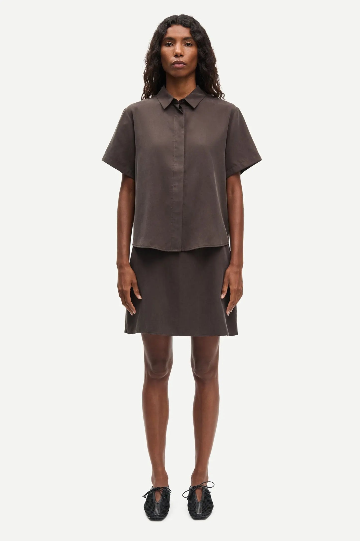 Samsøe Samsøe - Mina SS Shirt, Mulch