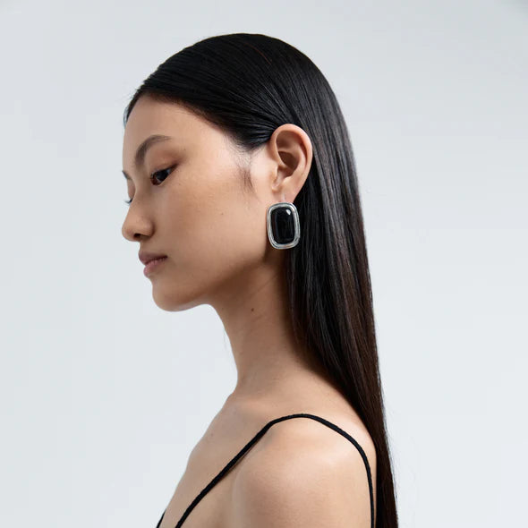 Heaven Mayhem - Ribbon Earrings, Silver