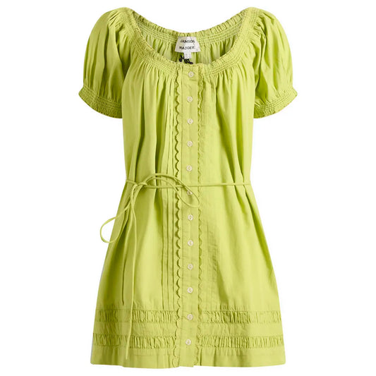 Damson Madder - Jayne Mini Dress, Celery