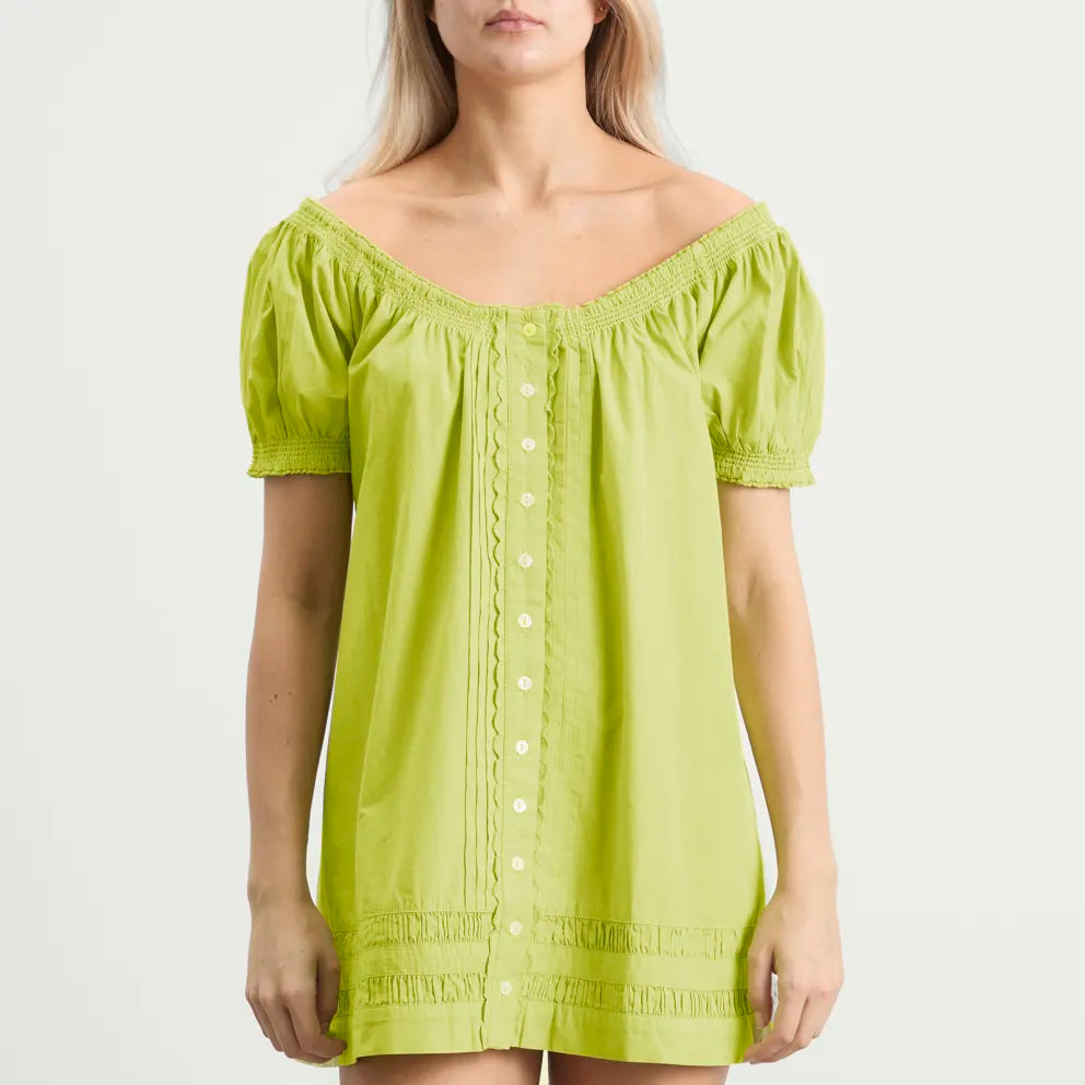 Damson Madder - Jayne Mini Dress, Celery