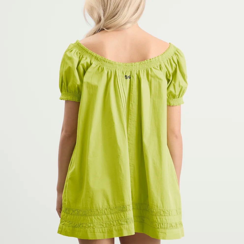 Damson Madder - Jayne Mini Dress, Celery
