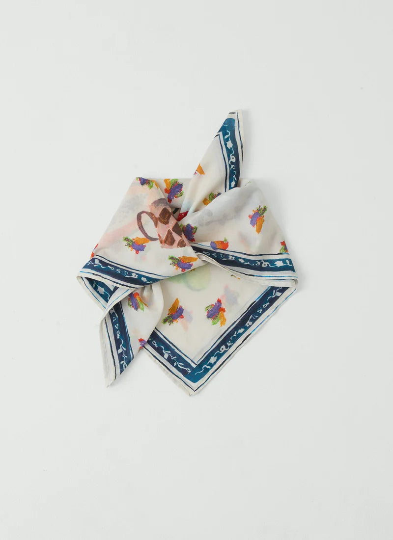 TOAST - Table Setting Print Cotton Bandana, Ecru