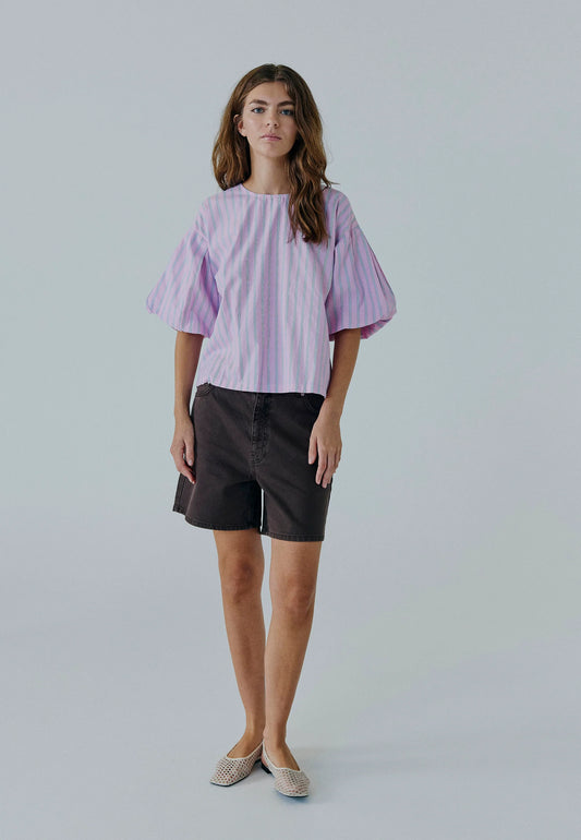 Norr - Lilah Denim Shorts, Washed Brown