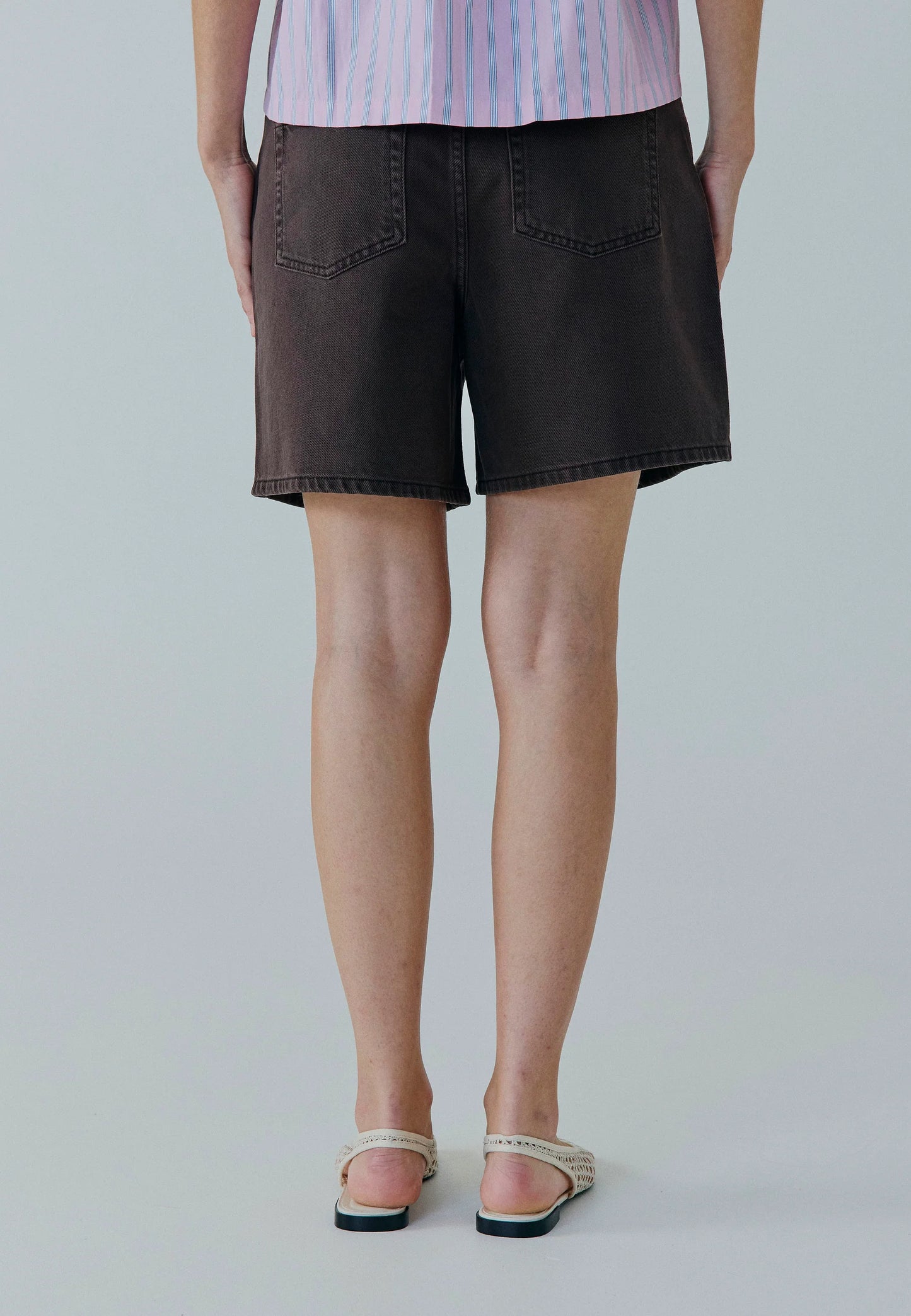 Norr - Lilah Denim Shorts, Washed Brown