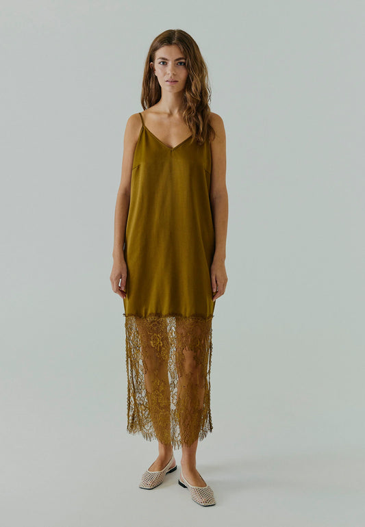 NORR - Talua Slip Dress, Caramel Brown
