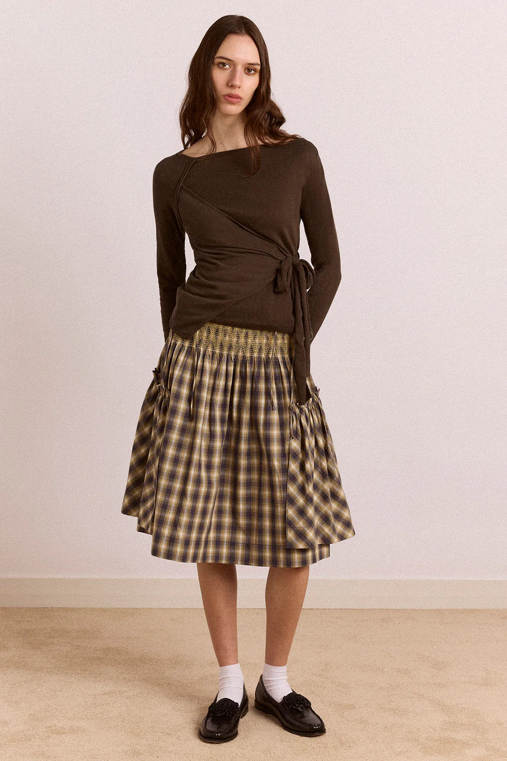 Damson Madder - Lilo Mini Dress, Marmalade Check