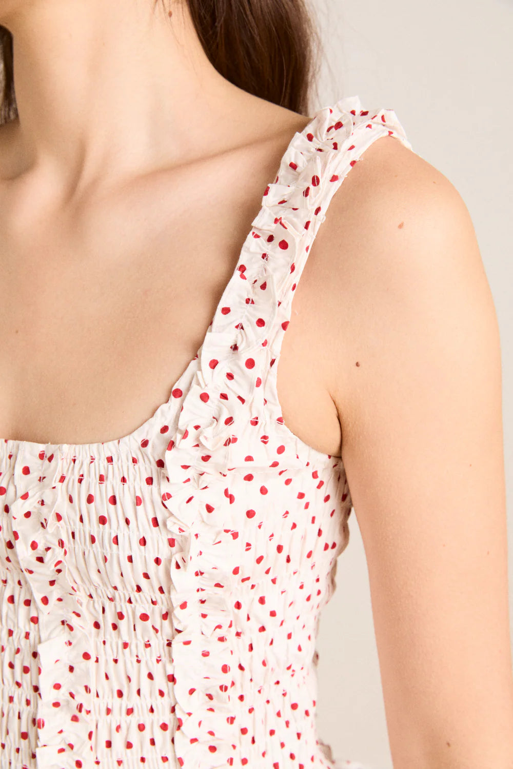 Damson Madder - Raphi Cami, Off White and Red Spot