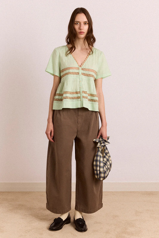 Damson Madder - Tilda Lace Blouse, Mint