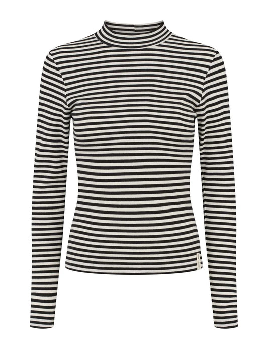 Esmé Studios - Blossom Stipe Long Sleeve Turtleneck, Fog