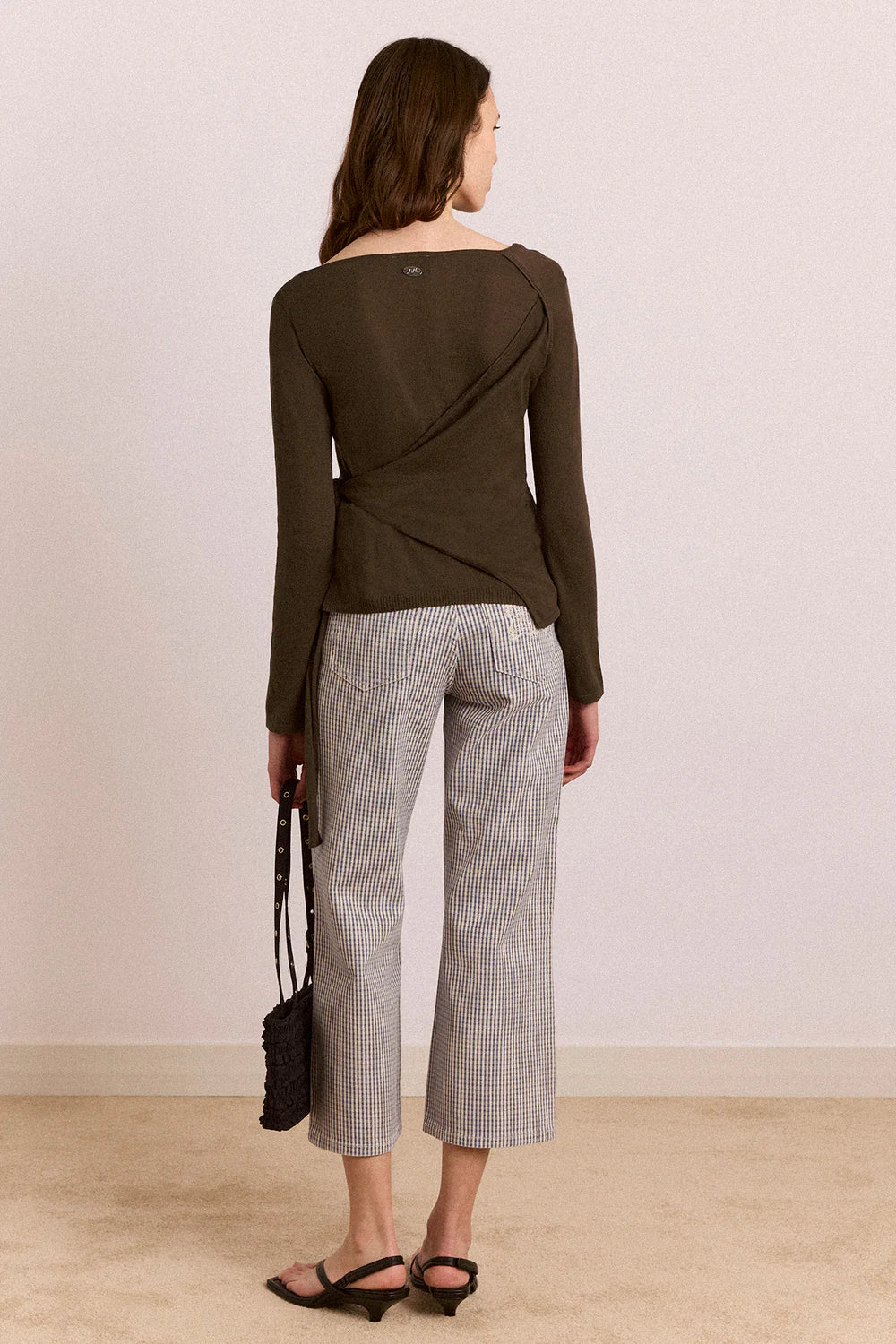 Damson Madder - Hannie Sheer Tie Jumper, Khaki