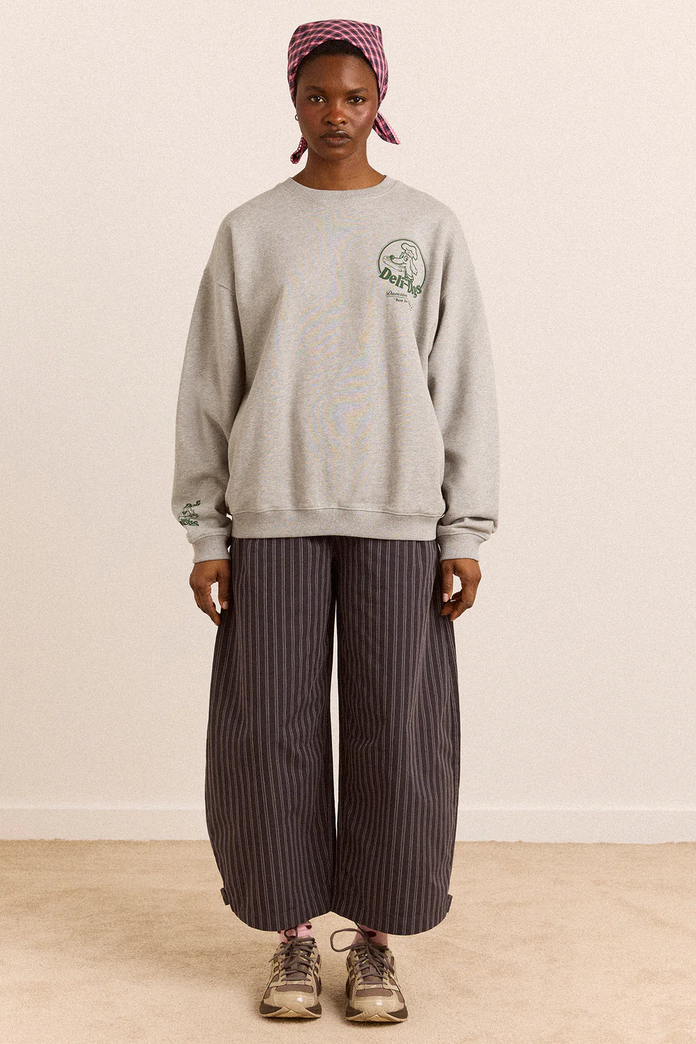 Damson Madder - Deli Dog Sweatshirt, Grey Marl