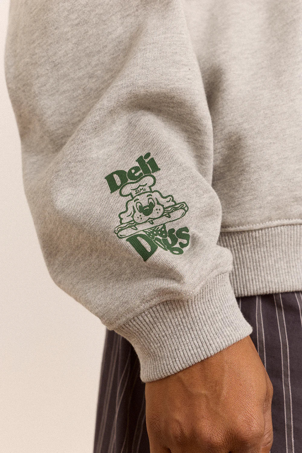 Damson Madder - Deli Dog Sweatshirt, Grey Marl