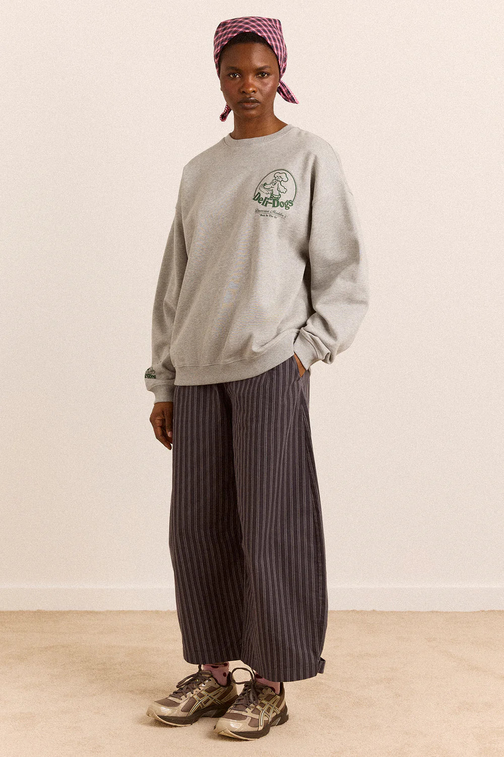 Damson Madder - Deli Dog Sweatshirt, Grey Marl