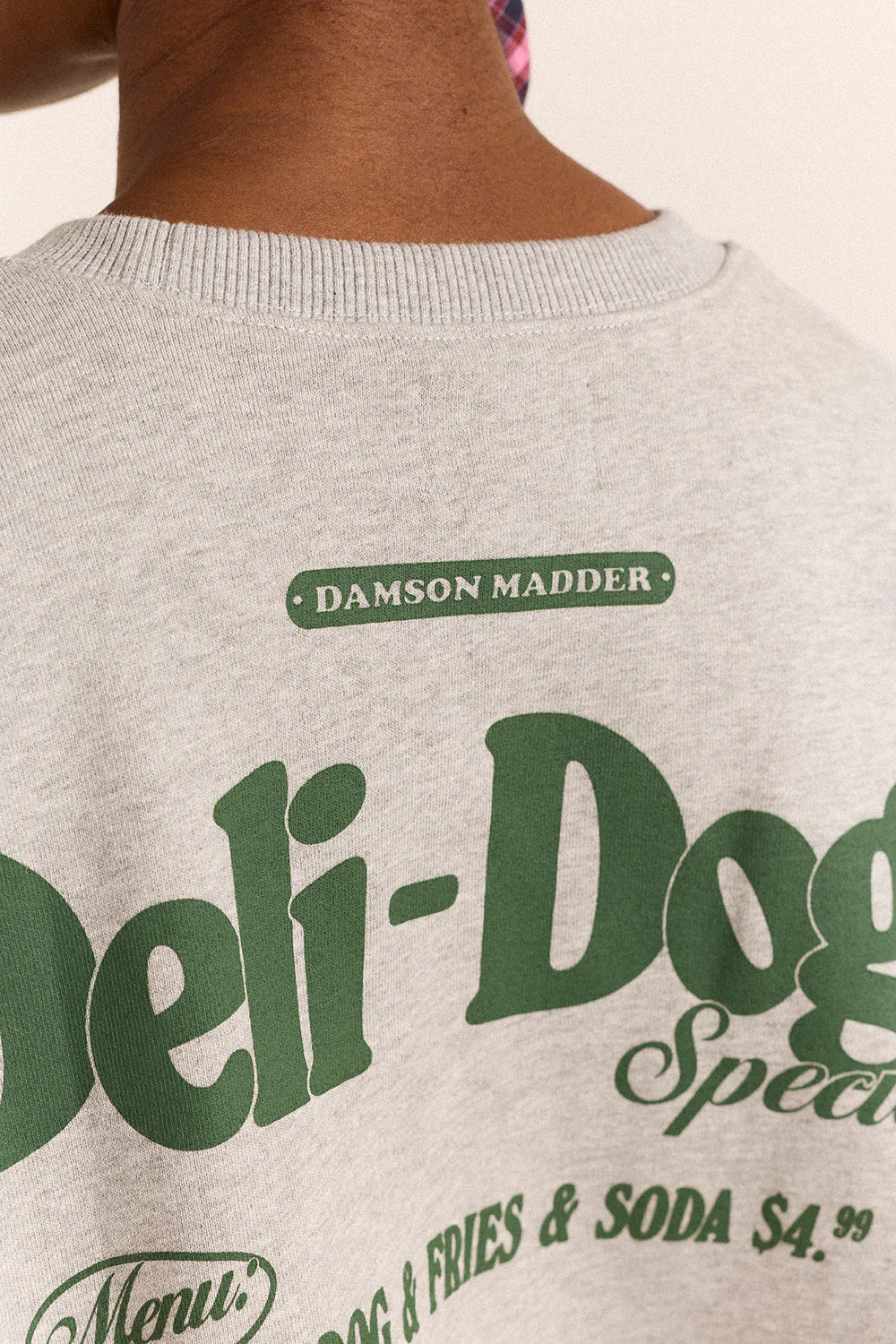 Damson Madder - Deli Dog Sweatshirt, Grey Marl