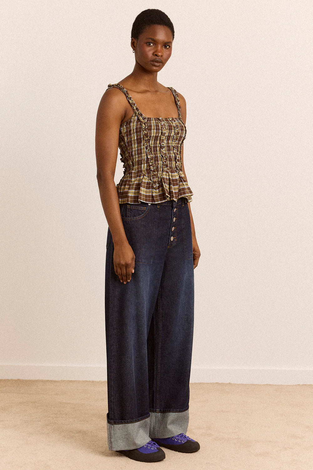 Damson Madder - Raphi Cami, Cocoa Check