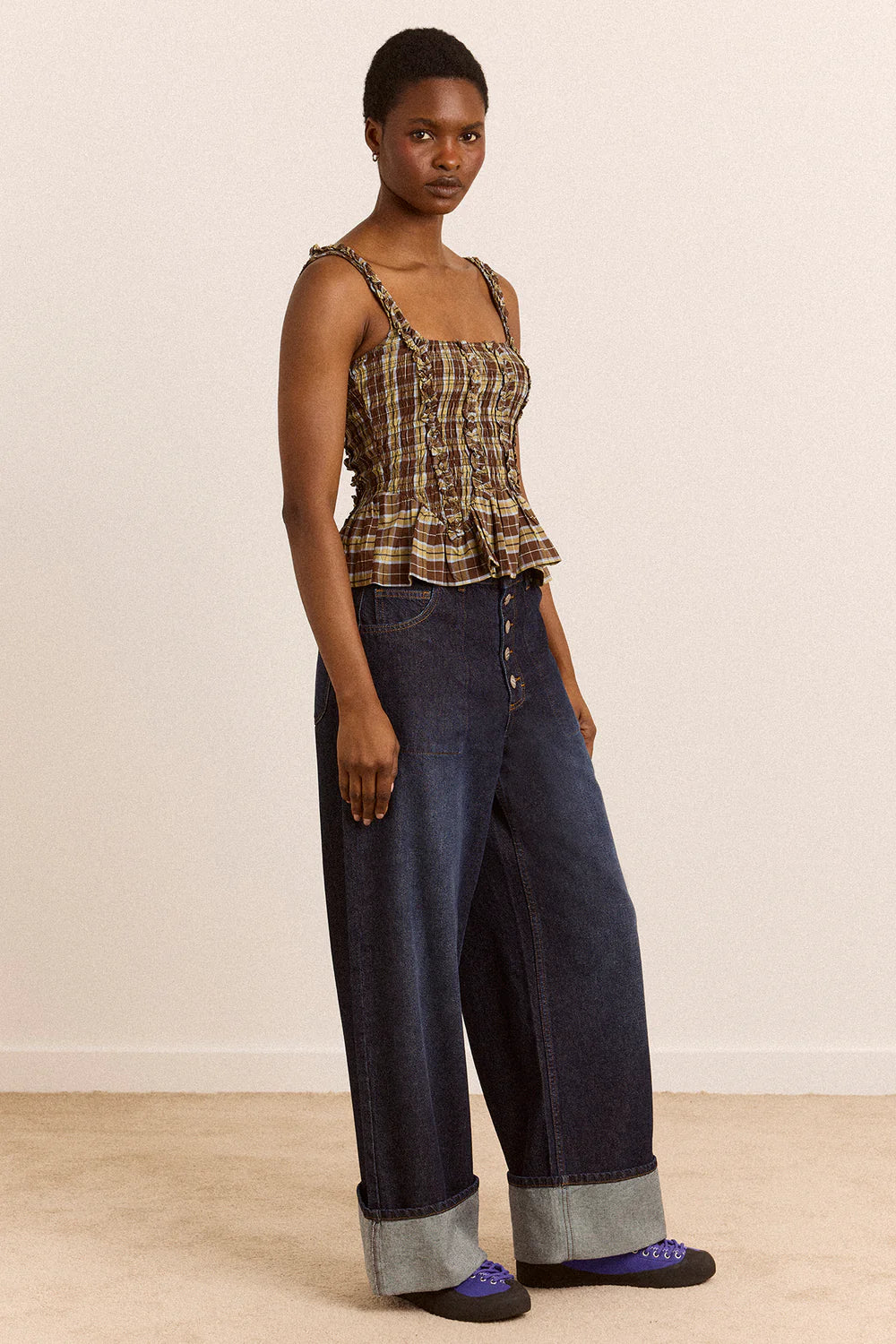 Damson Madder - Raphi Cami, Cocoa Check