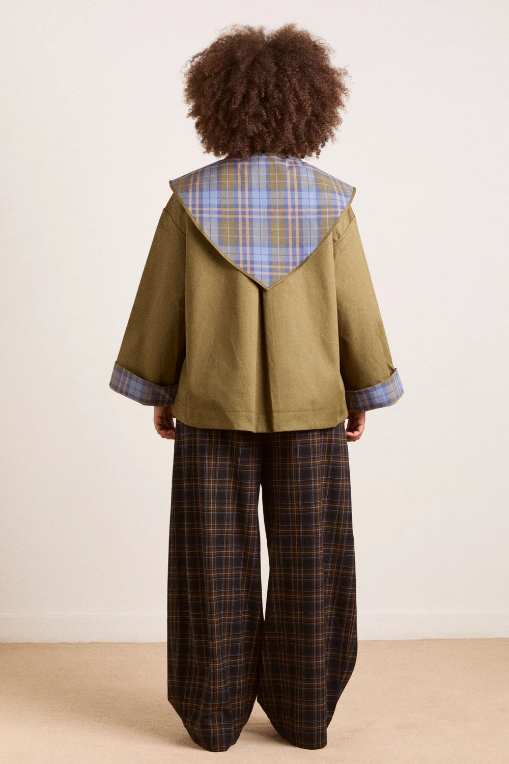 Damson Madder - Jerry Crop Trench Coat, Olive