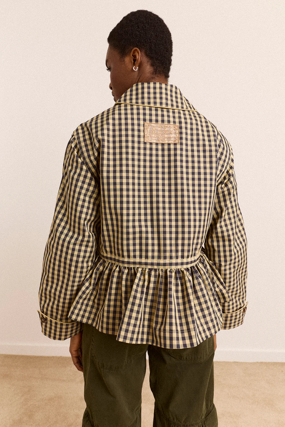 Damson Madder - Myrtle Trench Coat, Navy Gingham