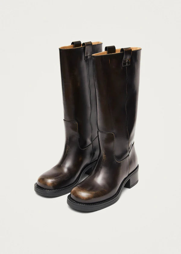 Alohas - Sajan Vintage Effect Leather Boots, Brown
