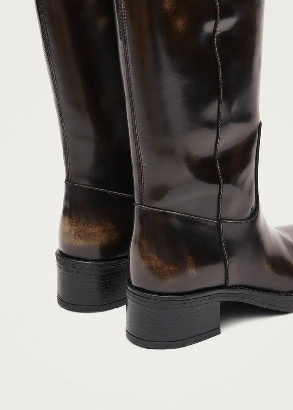 Alohas - Sajan Vintage Effect Leather Boots, Brown