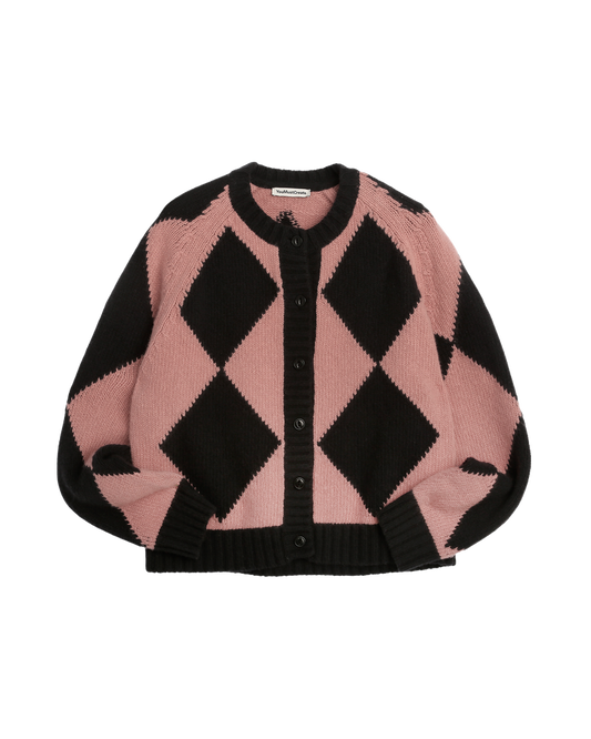 YMC - Atomic Cardigan, Black/Pink Diamond