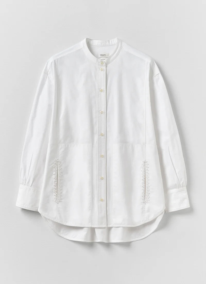 TOAST - French Knot Cotton Shirt, Natural White