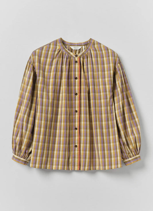 TOAST - Harvest Check Mulmul Cotton Shirt, Olive