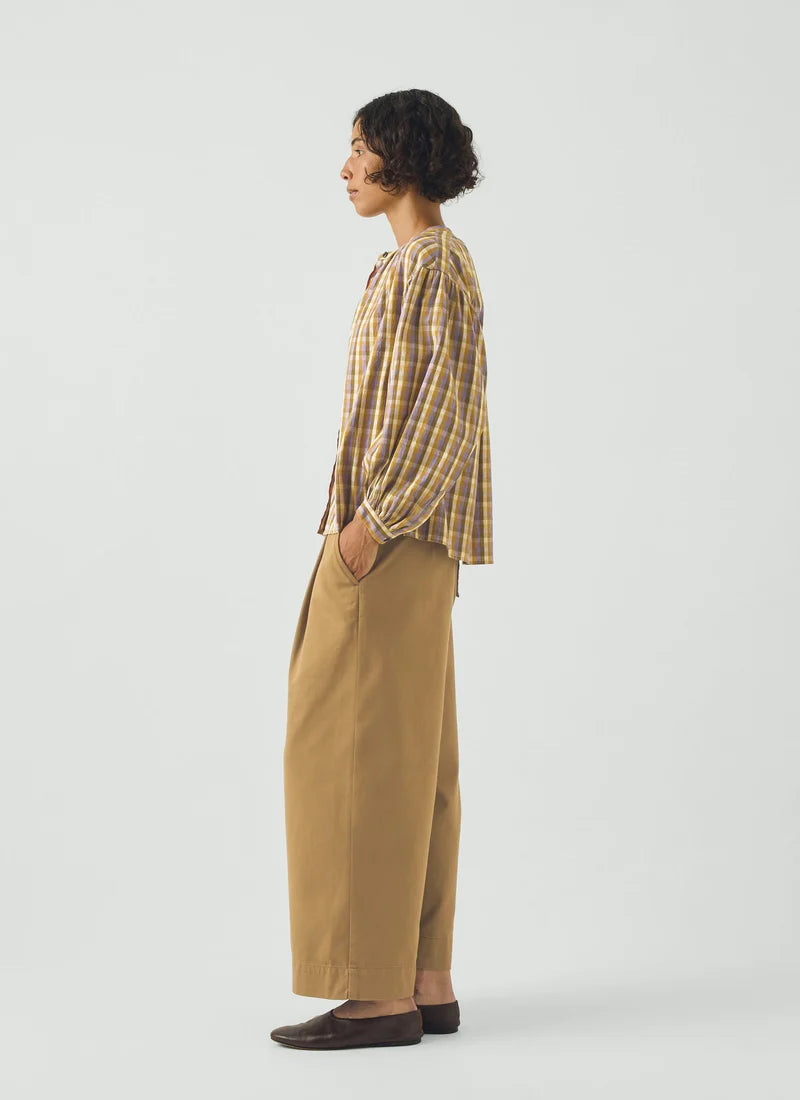 TOAST - Harvest Check Mulmul Cotton Shirt, Olive
