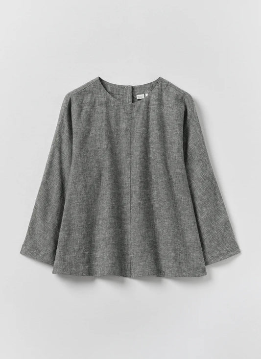 TOAST - A Line Linen Cotton Top, Soft Charcoal