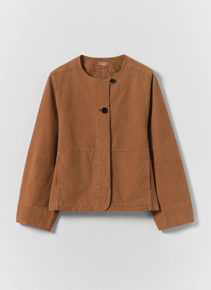 TOAST - Sculpted Brushed Cotton Canvas Jacket, Brown Anice