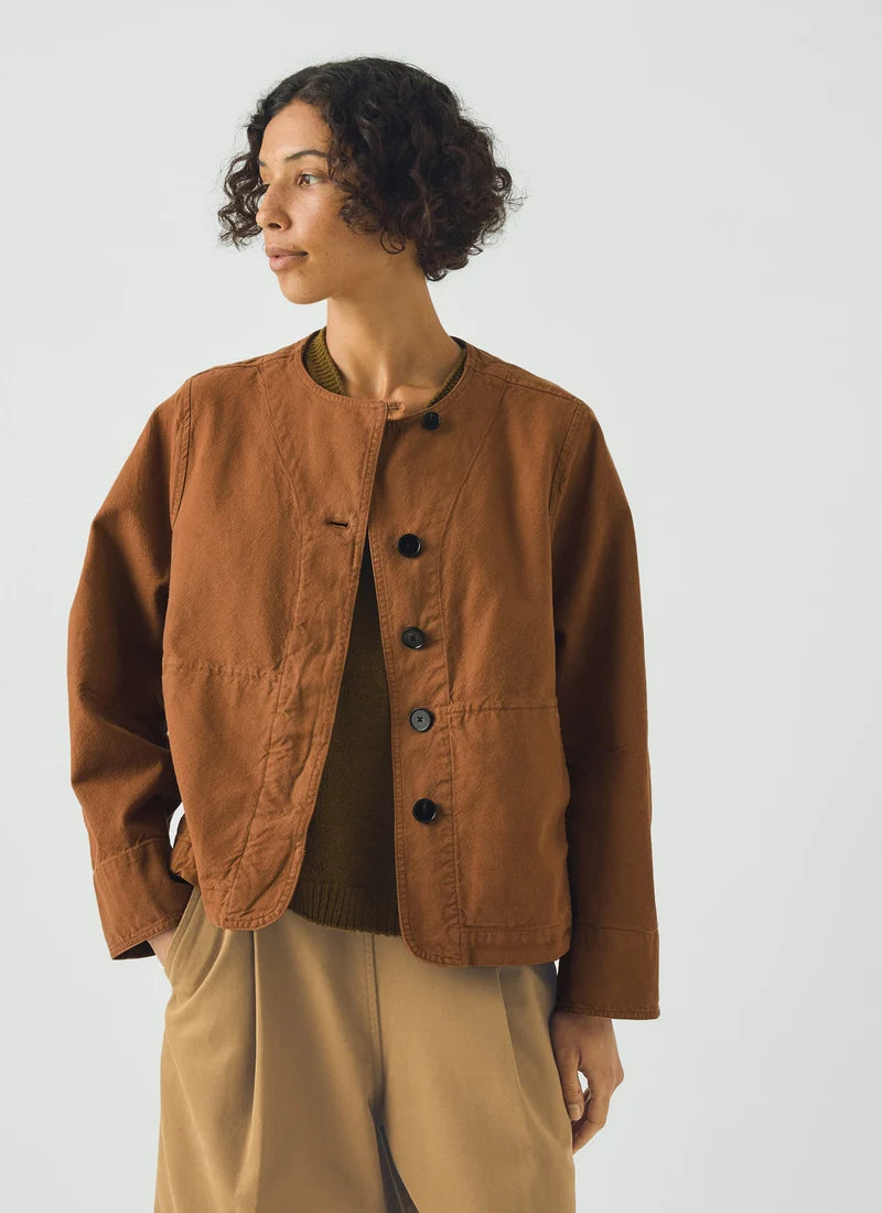 TOAST - Sculpted Brushed Cotton Canvas Jacket, Brown Anice