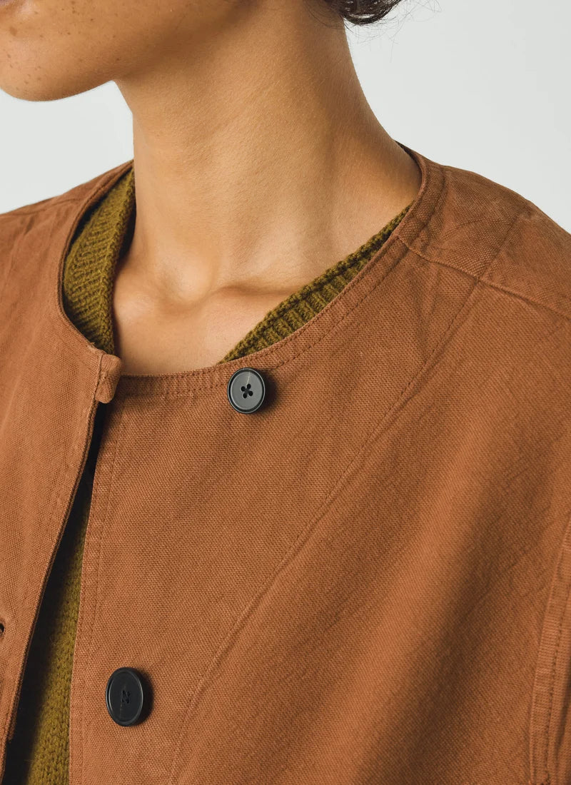TOAST - Sculpted Brushed Cotton Canvas Jacket, Brown Anice