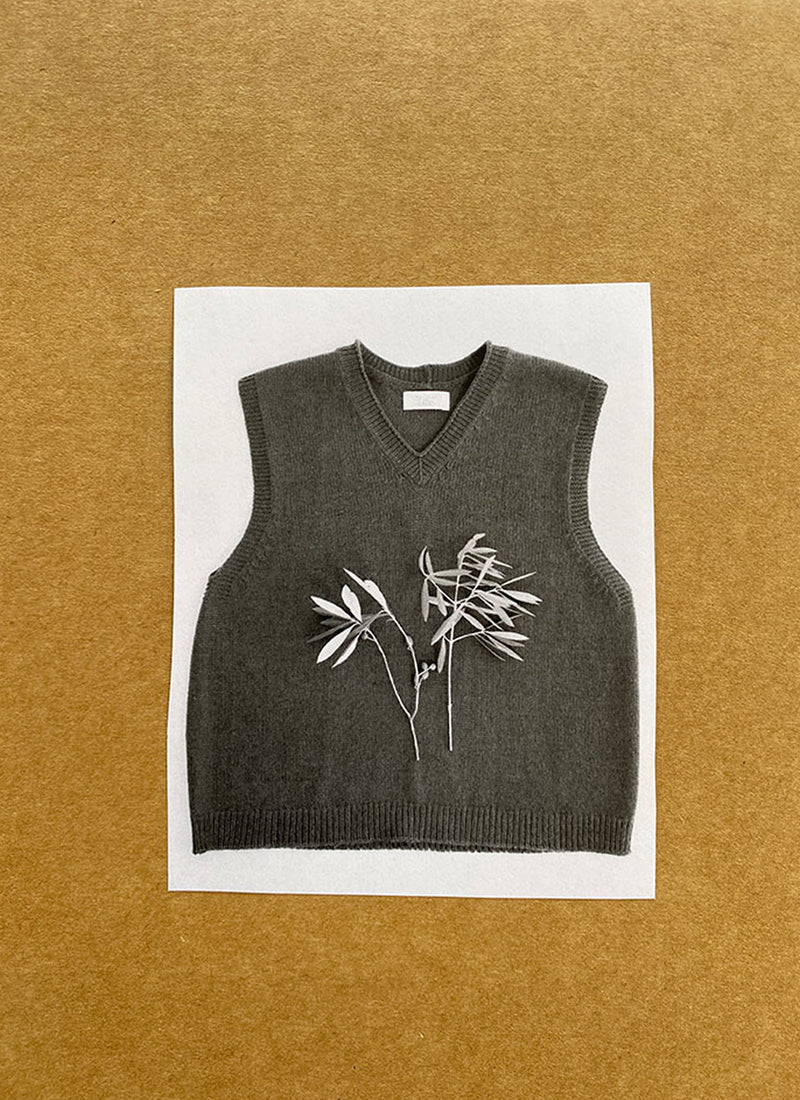 TOAST - High V Neck Wool Tank, Brass