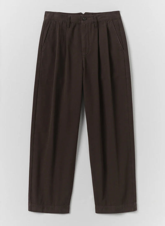 TOAST - Bill Cotton Canvas Wide Leg Trouser, Mahogany