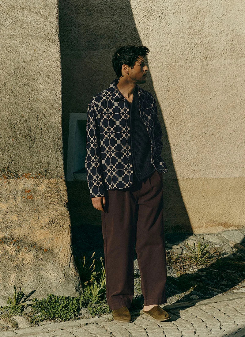 TOAST - Bill Cotton Canvas Wide Leg Trouser, Mahogany