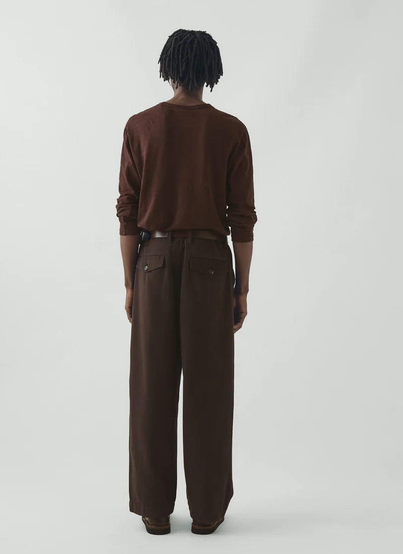 TOAST - Bill Cotton Canvas Wide Leg Trouser, Mahogany