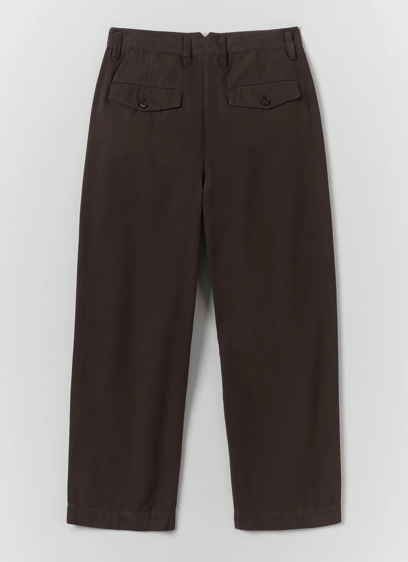 TOAST - Bill Cotton Canvas Wide Leg Trouser, Mahogany