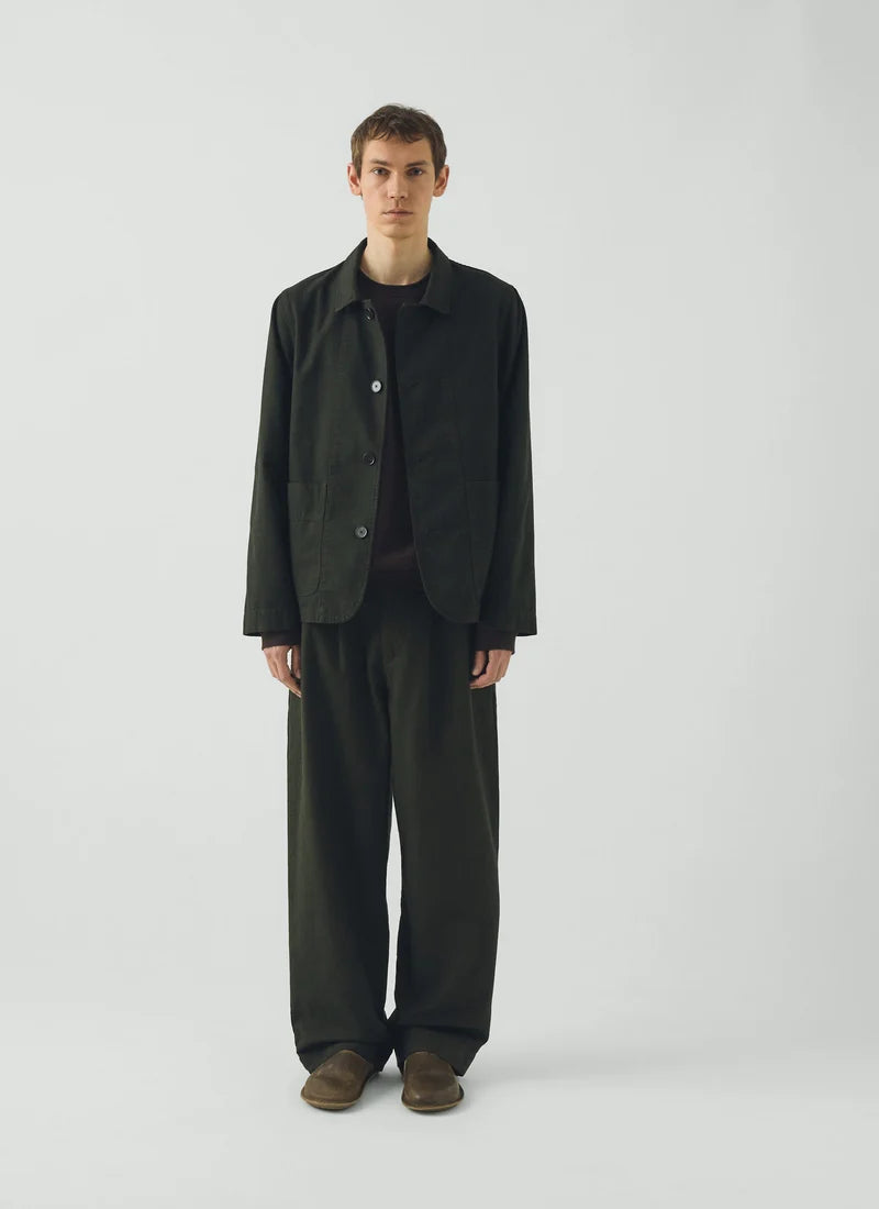 TOAST - Bill Overdyed Micro Houndstooth Trousers, Grey Olive