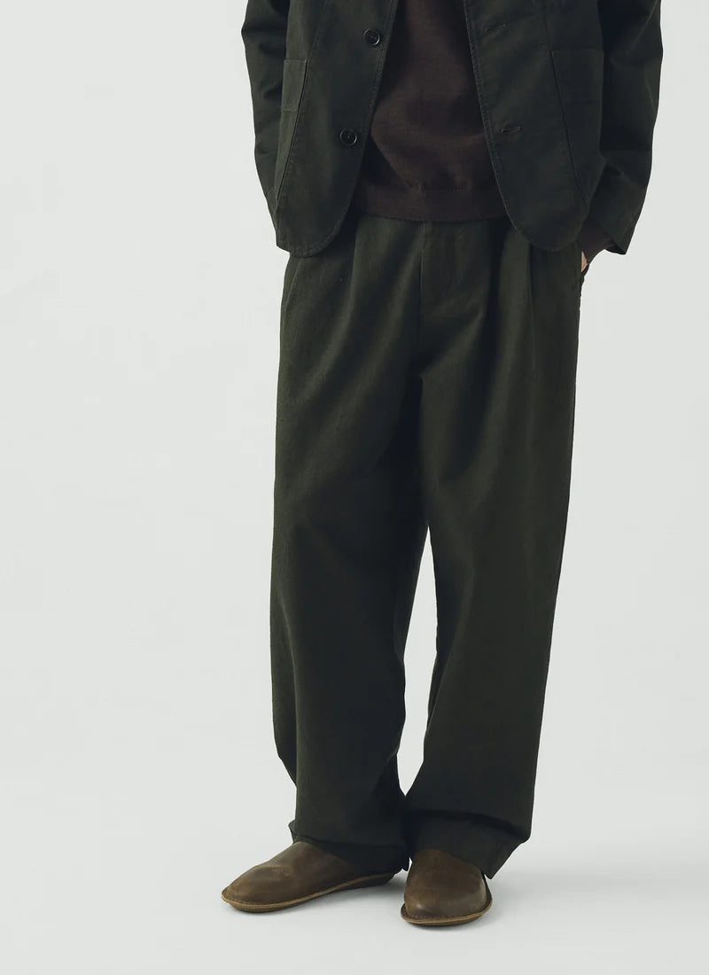 TOAST - Bill Overdyed Micro Houndstooth Trousers, Grey Olive