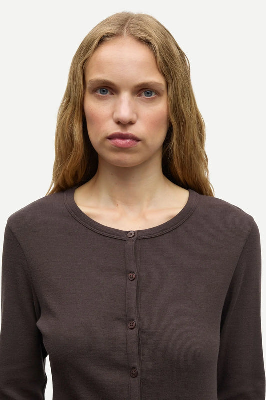 Samsøe Samsøe - Saalexo Long Sleeve Cardigan, Mulch