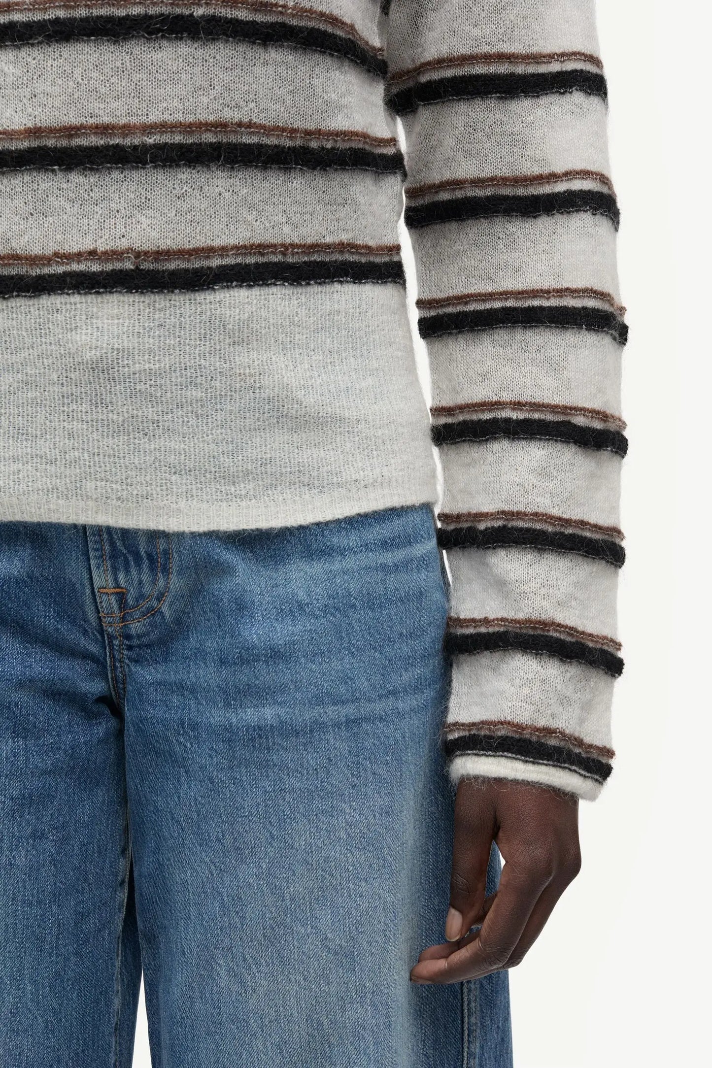 Samsøe Samsøe - Sapoppie Long Sleeve Top, Egret Stripe